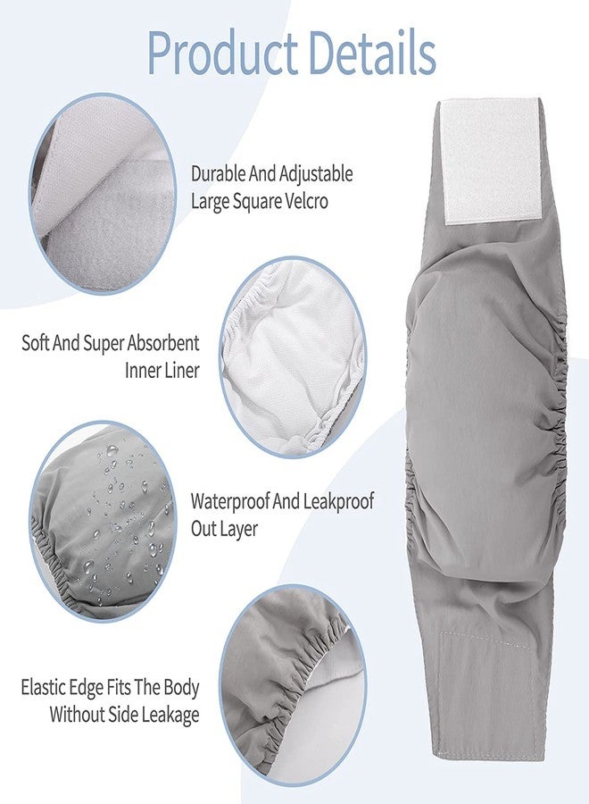 PETANGEL Dog Diapers Male, Washable Doggie Belly Bands for Large Dogs,Waterproof Super Absorbent Puppy Wraps Cover Sanitary Nappies Pants Reusable, Belly Bands Dogs (Size: XL) - Image 2